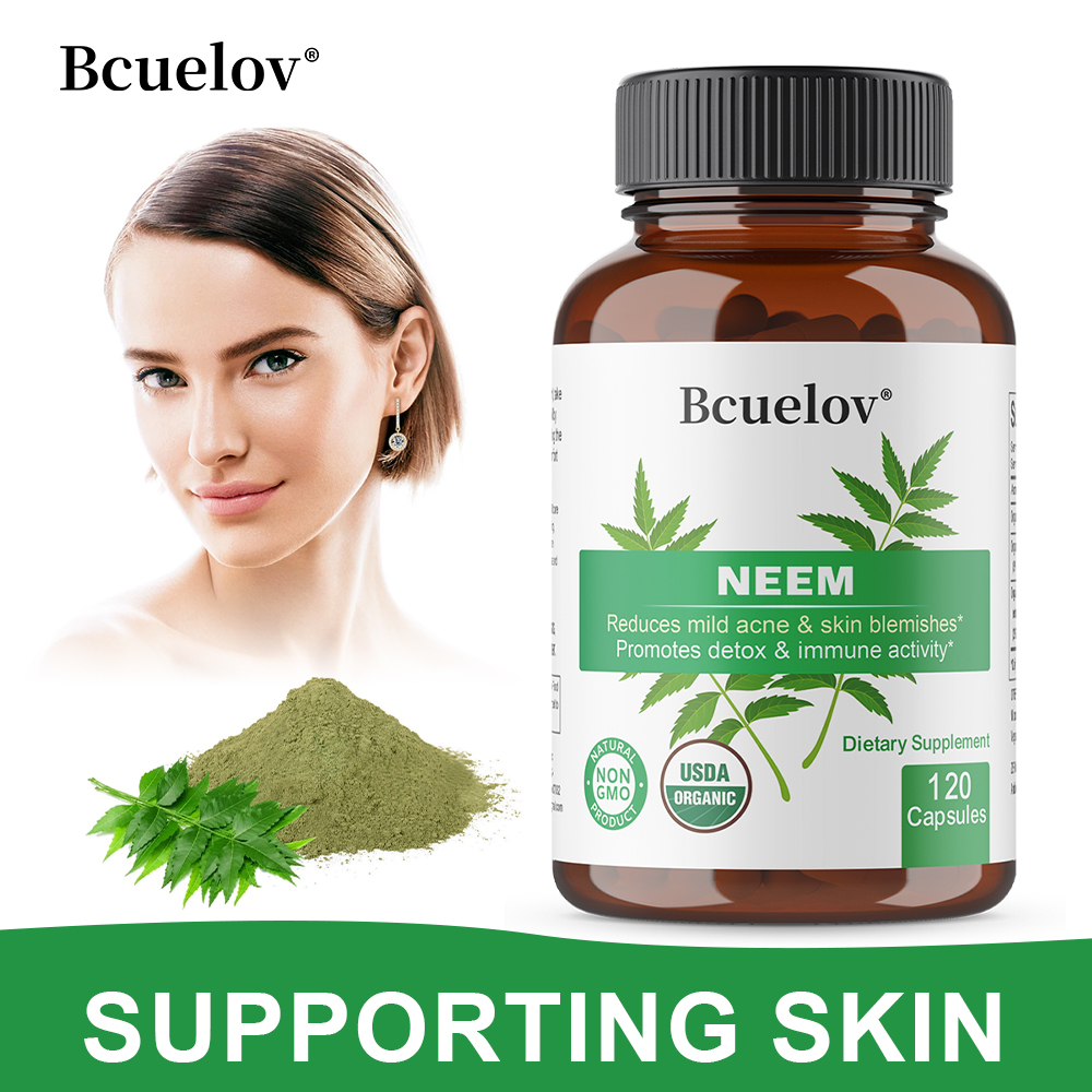 Herbal Supplement - Cápsulas Orgânicas de Folha de Neem,